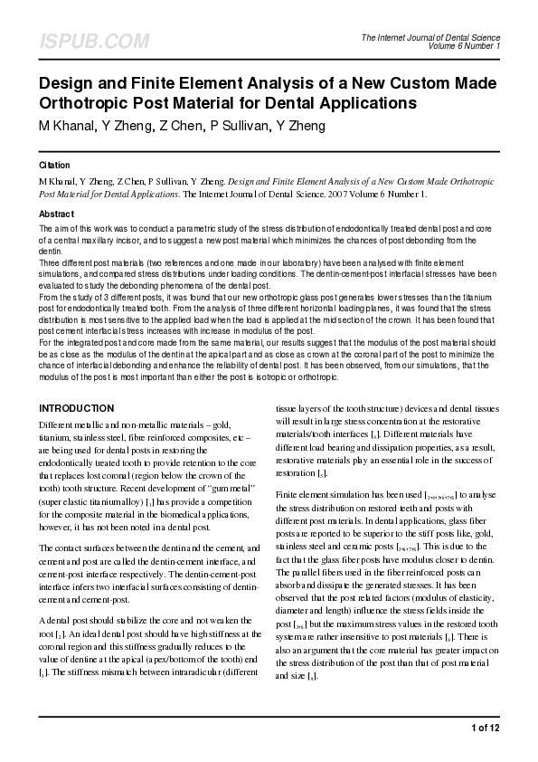 (PDF) Design and Finite Element Analysis of a New Custom Made ...