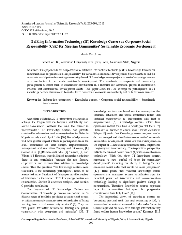 (PDF) Corporate Social Responsibility (CSR) & Education for Sustainable ...