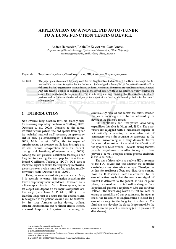 (PDF) Application of a Novel Pid Auto-Tuner to a Lung Function Testing ...