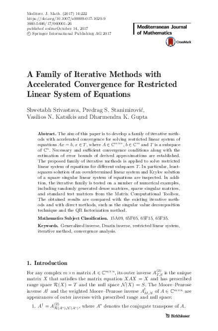 (PDF) A Family of Iterative Methods with Accelerated Convergence for ...