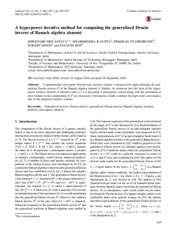 (PDF) A hyperpower iterative method for computing the generalized ...