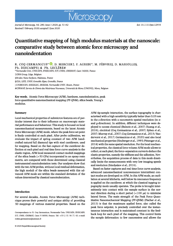 (PDF) Quantitative mapping of high modulus materials at the nanoscale ...