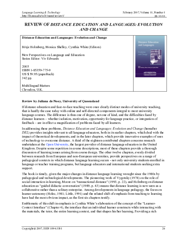 【中古】 Distance Education and Languages Evolution and Change PDF) REVIEW OF DISTANCE EDUCATION AND LANGUAGES: EVOLUTION