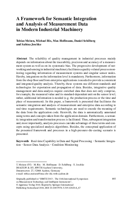 (PDF) A Framework for Semantic Integration and Analysis of Measurement ...