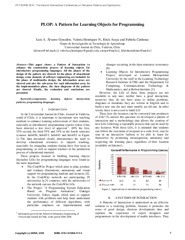 (PDF) PLOP: A Pattern for Learning Objects for Programming