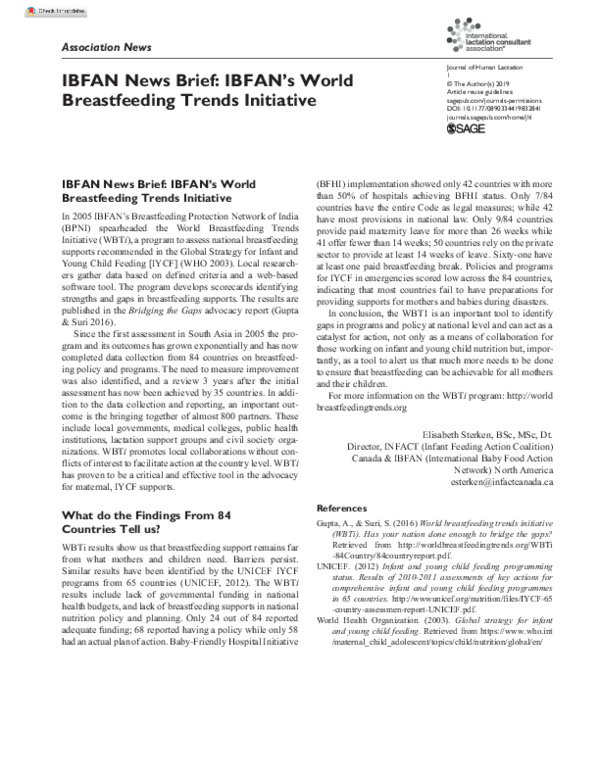 (PDF) IBFAN News Brief: IBFAN’s World Breastfeeding Trends Initiative