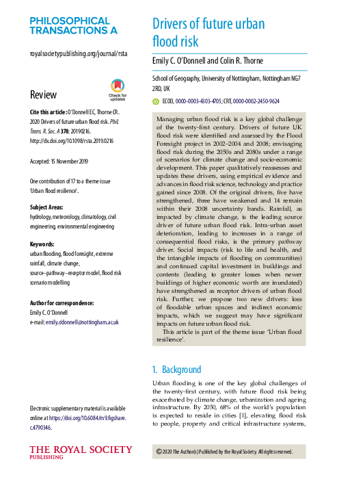 (PDF) Drivers of future urban flood risk