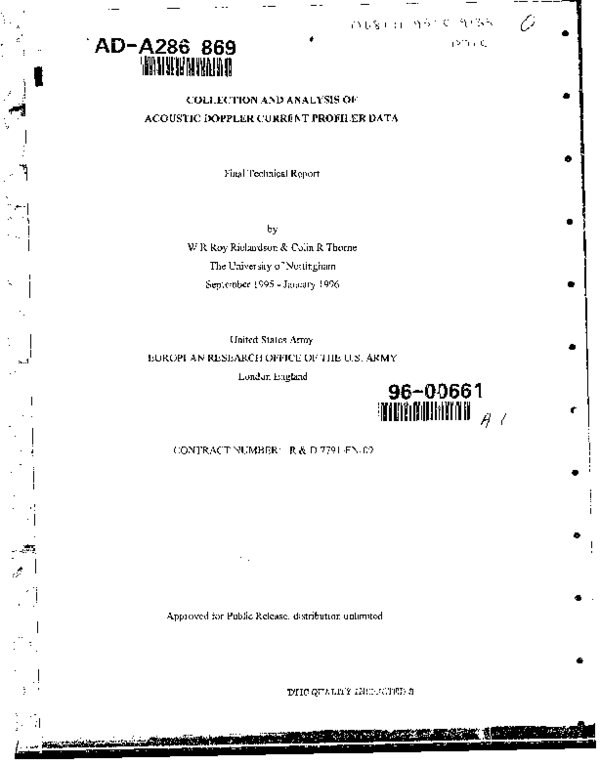 (PDF) Collection and Analysis of Acoustic Doppler Current Profiler Data
