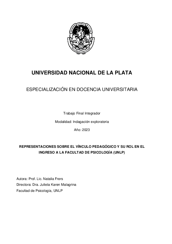 (PDF) Representaciones sobre el vínculo pedagógico y su rol en el ...