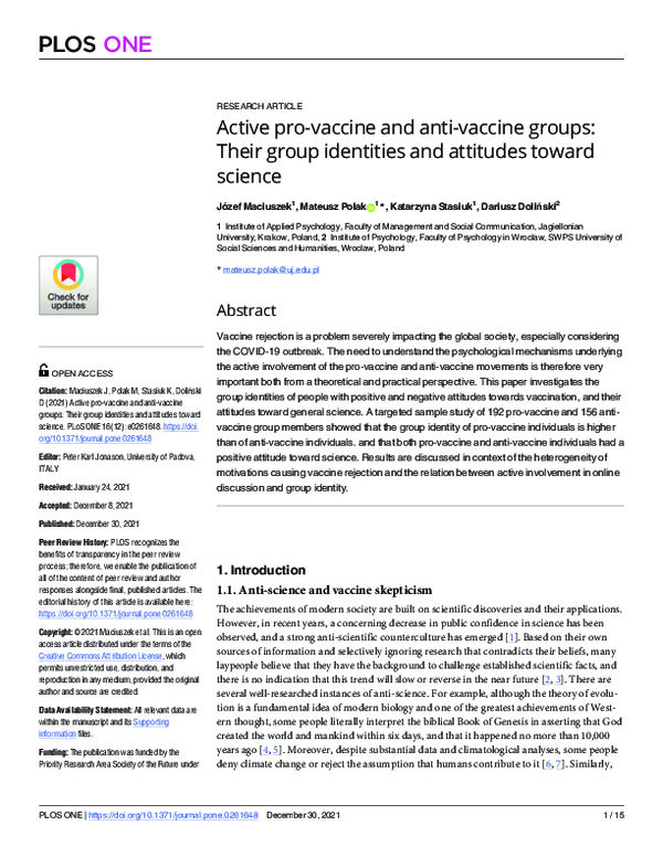 (PDF) Active pro-vaccine and anti-vaccine groups: Their group ...
