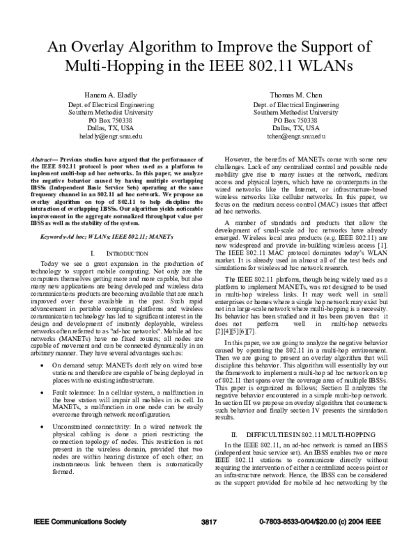 (PDF) An overlay algorithm to improve the support of multi-hopping in ...
