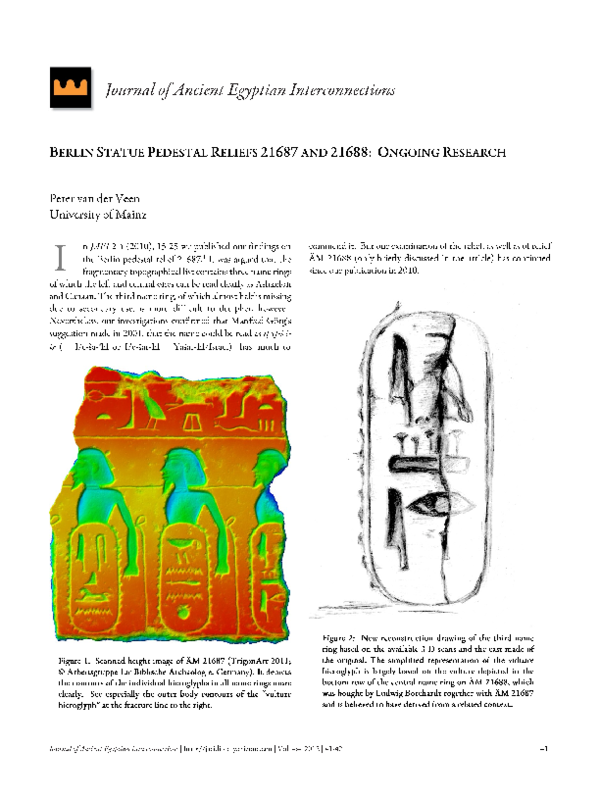 (PDF) Berlin Statue Pedestal Reliefs 21687 and 21688: Ongoing Research