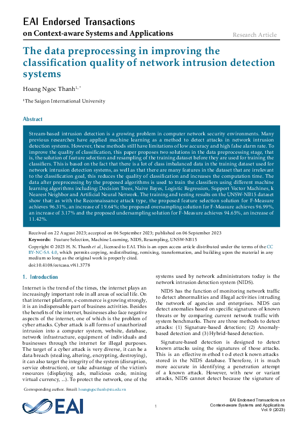 (PDF) The data preprocessing in improving the classification quality of ...