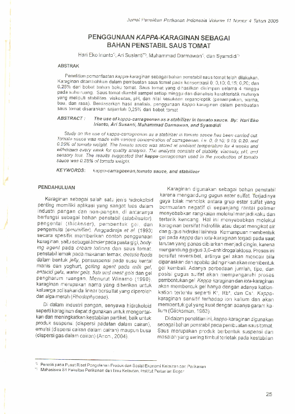(PDF) Penggunaan Kappa-Karaginan Sebagai Bahan Penstabil Saus Tomat
