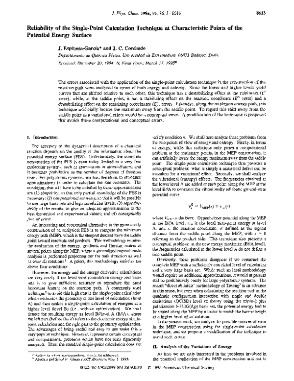 (PDF) Reliability of the Single-Point Calculation Technique at ...