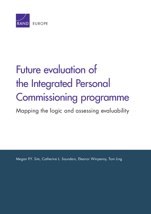 (PDF) Future evaluation of the Integrated Personal Commissioning programme