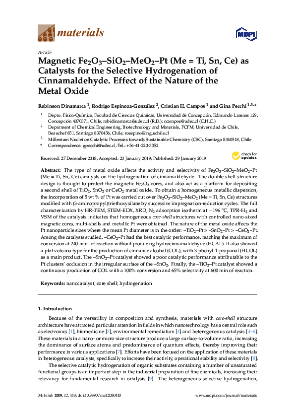 (PDF) Magnetic Fe2O3–SiO2–MeO2–Pt (Me = Ti, Sn, Ce) as Catalysts for ...