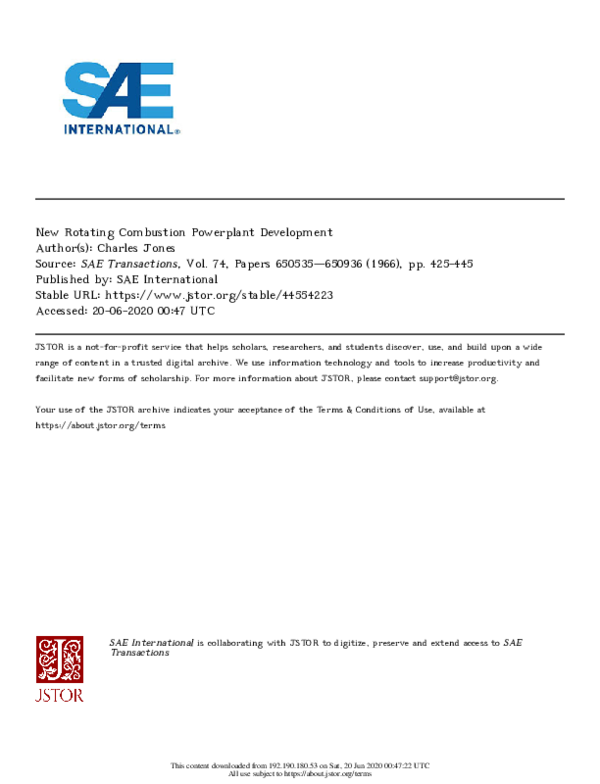 New rotating combustion powerplant development