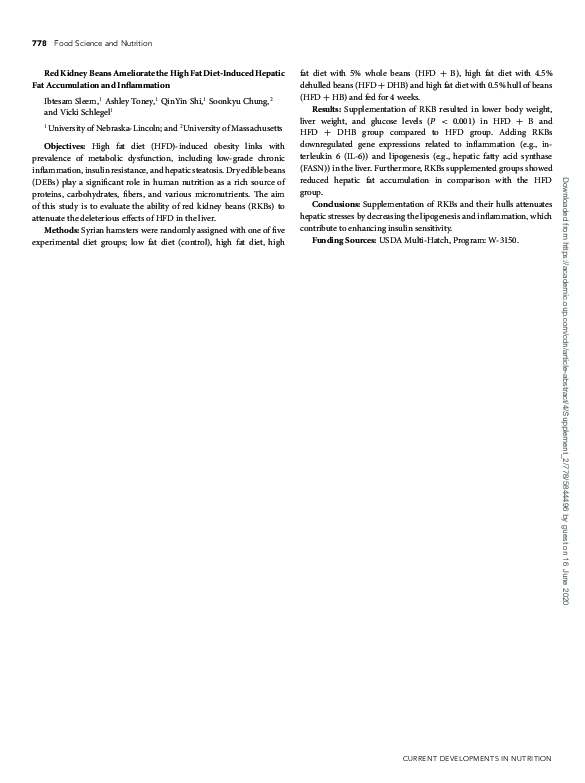 (PDF) Red Kidney Beans Ameliorate the High Fat Diet-Induced Hepatic Fat ...