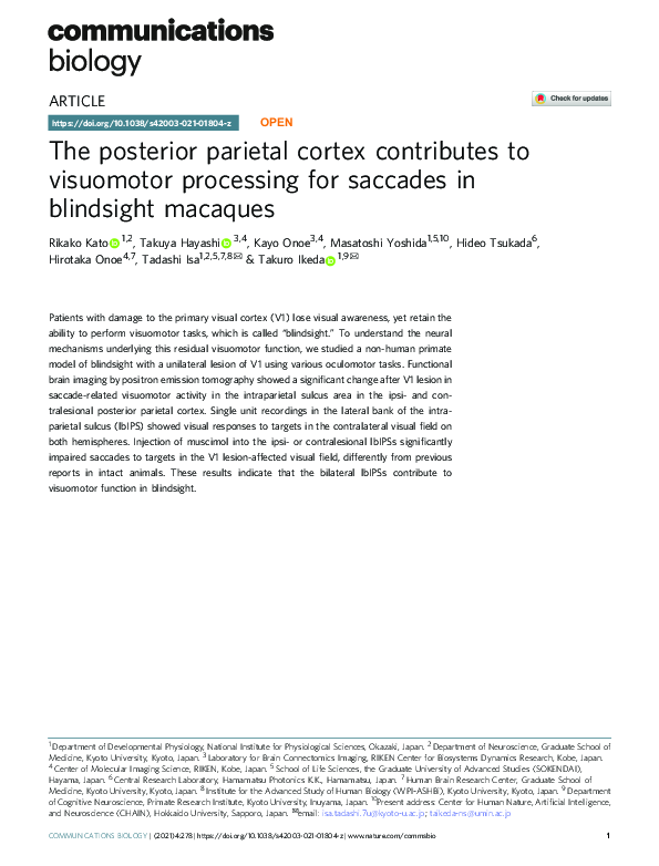 (PDF) The posterior parietal cortex contributes to visuomotor ...