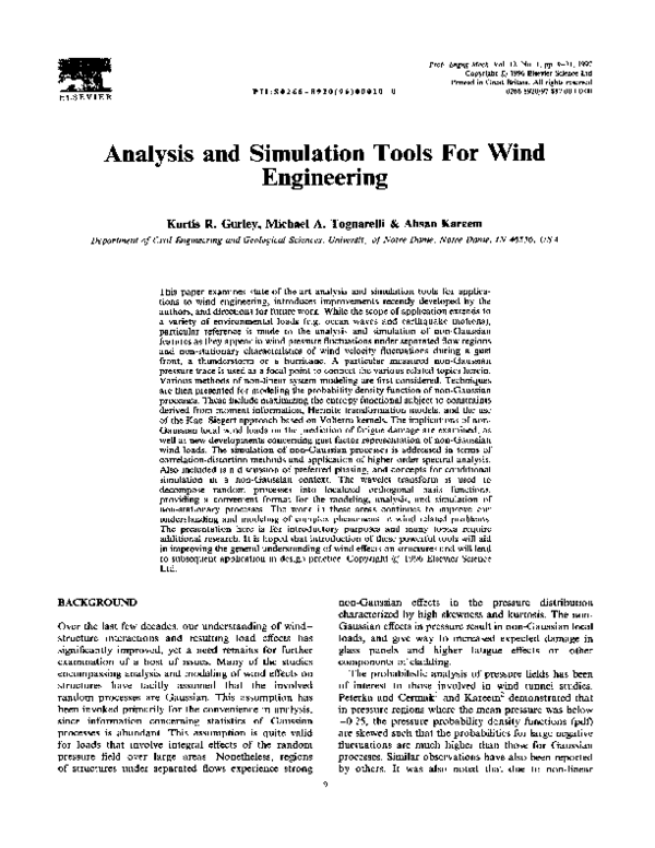 (PDF) Analysis and simulation tools for wind engineering