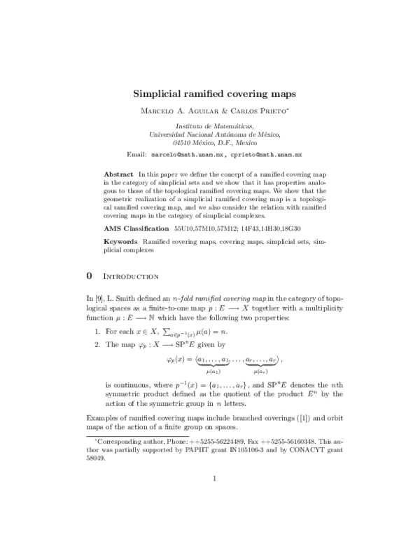 (PDF) Simplicial ramified covering maps