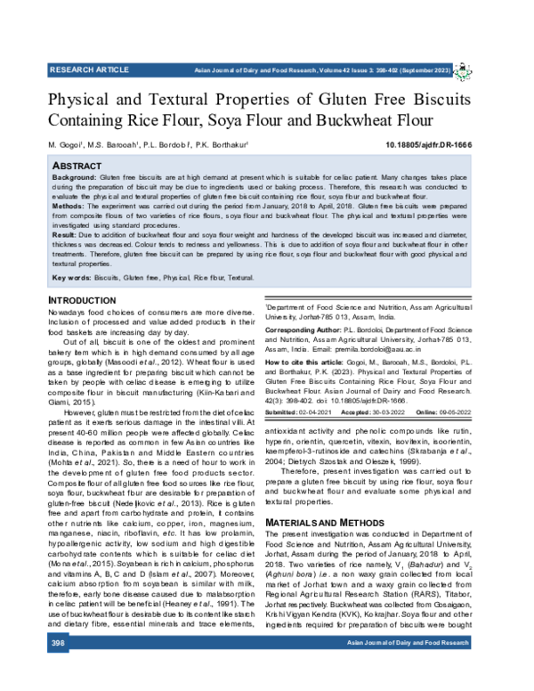 (PDF) Physical and Textural Properties of Gluten Free Biscuits ...
