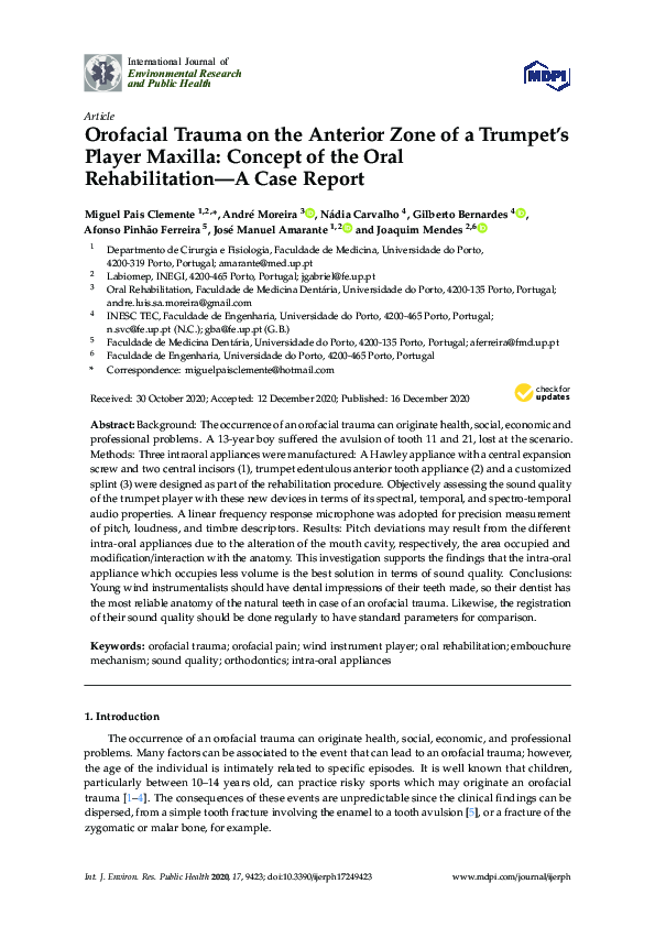 (PDF) Orofacial Trauma on the Anterior Zone of a Trumpet’s Player ...
