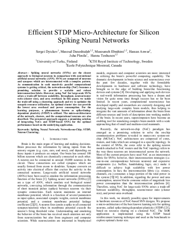 (PDF) Efficient STDP Micro-Architecture for Silicon Spiking Neural Networks