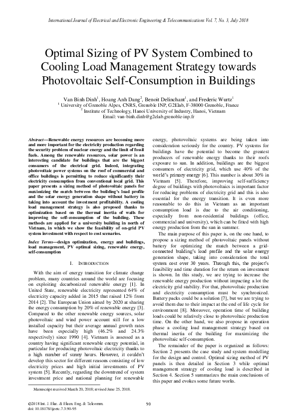 (PDF) Optimal Sizing of PV System Combined to Cooling Load Management ...