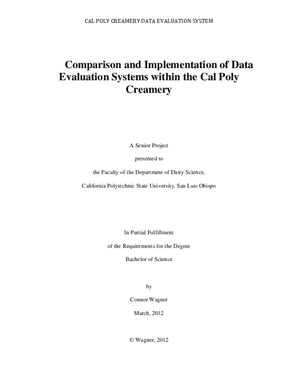 (PDF) Comparison and Implementation of Data Evaluation Systems within ...