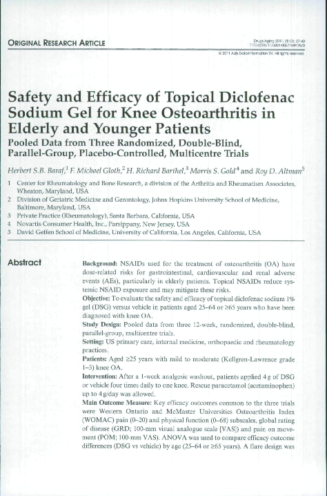 (PDF) Safety and Efficacy of Topical Diclofenac Sodium Gel for Knee ...
