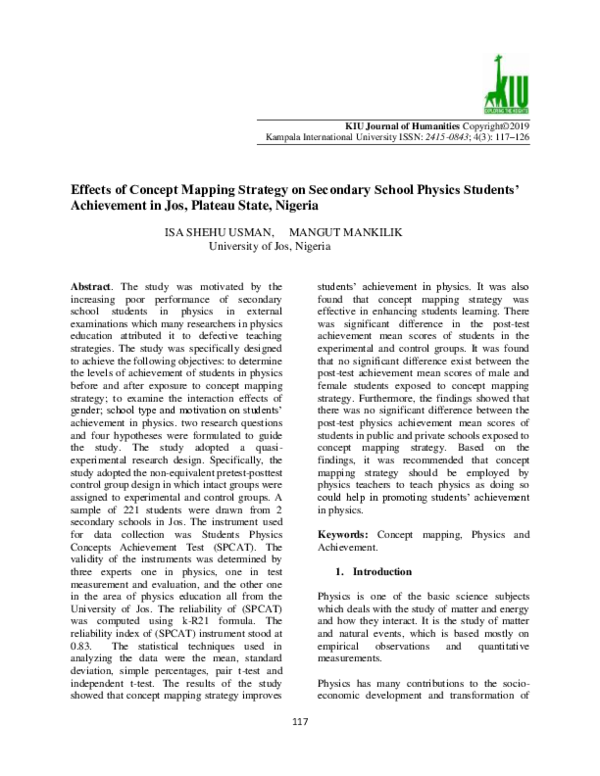 (PDF) Effects of Concept Mapping Strategy on Secondary School Physics ...