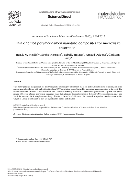(PDF) Thin Oriented Polymer Carbon Nanotube Composites for Microwave ...
