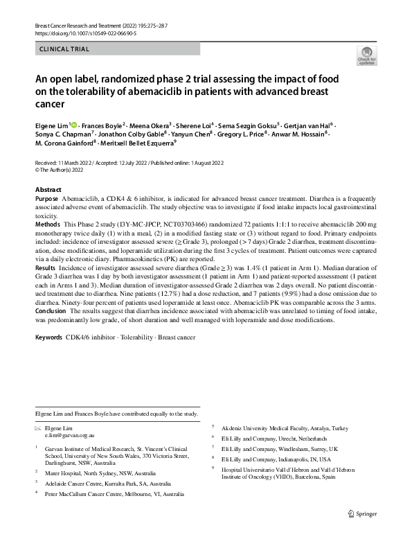 (PDF) An open label, randomized phase 2 trial assessing the impact of ...