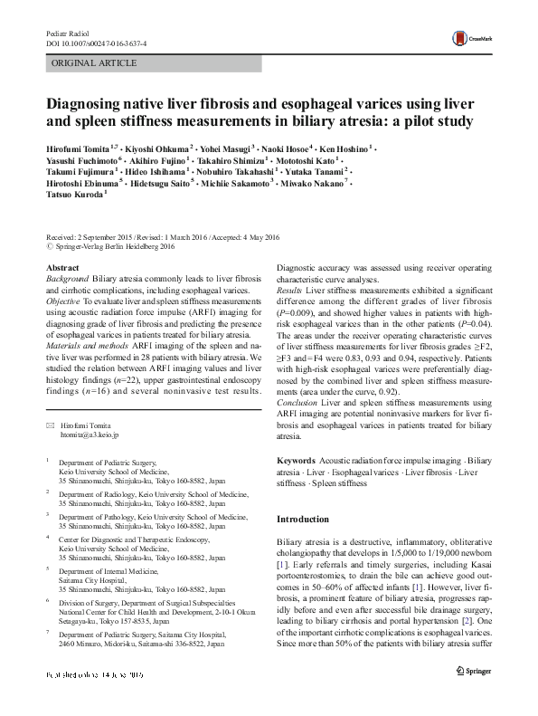 (PDF) Diagnosing native liver fibrosis and esophageal varices using ...