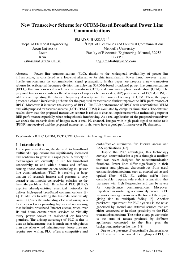 (PDF) New Transceiver Scheme for OFDM-Based Broadband Power Line ...