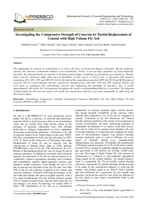 (PDF) Investigating the Compressive Strength of Concrete by Partial ...