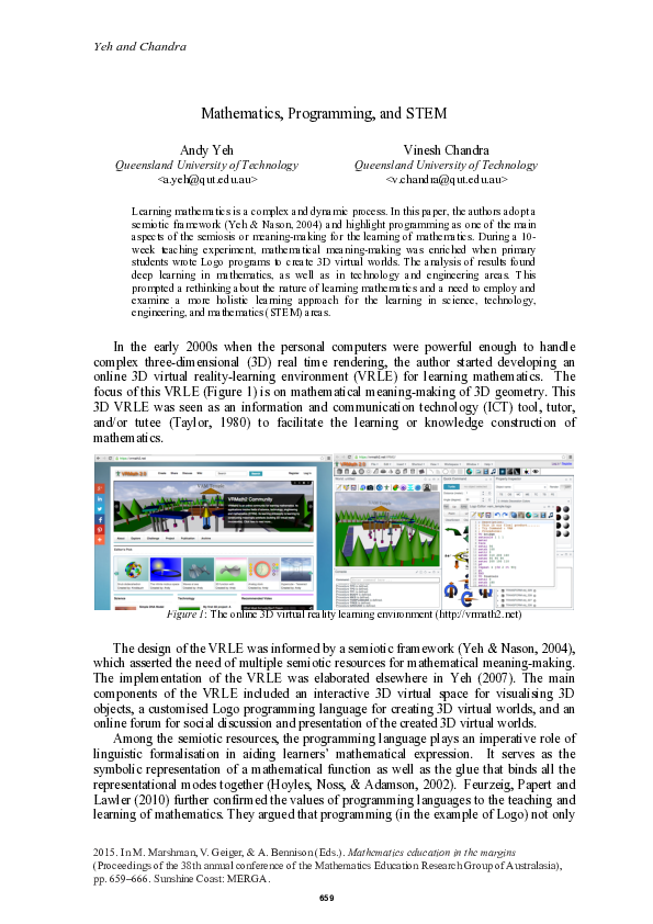 (PDF) Mathematics, Programming, and STEM