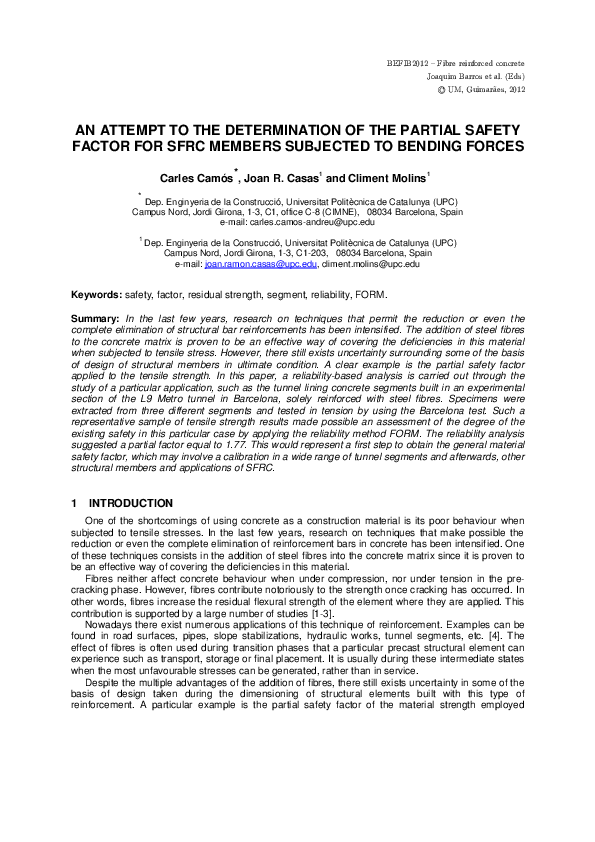 (PDF) An attempt to the determination of the partial safety factor for ...