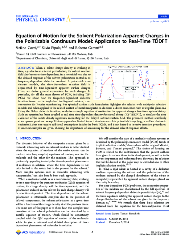 (PDF) Equation of Motion for the Solvent Polarization Apparent Charges ...
