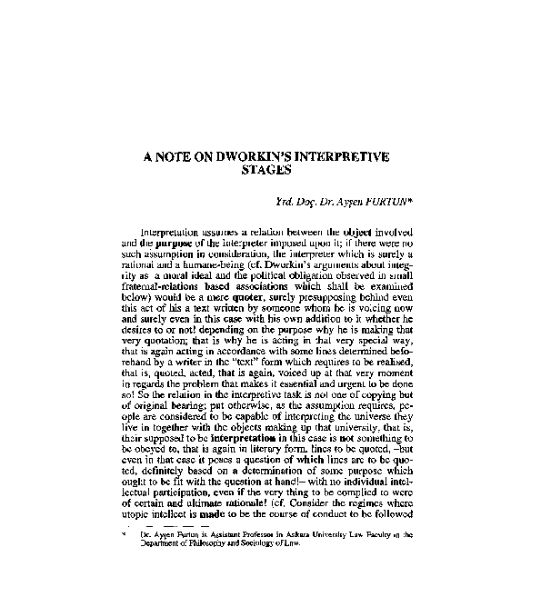 (PDF) A Note on Dworkin's Interpretive Stages