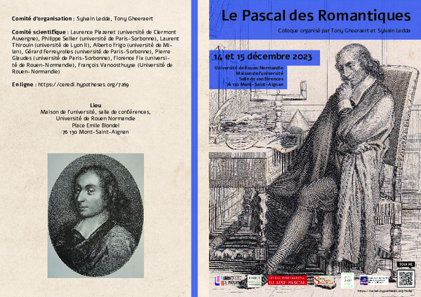Le Pascal des romantiques, colloque international de Rouen, 14-15 décembre 2023