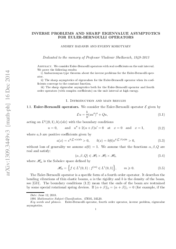 (PDF) 4 Eigenvalue Asymptotics for Fourth Order Operator on the Unit ...