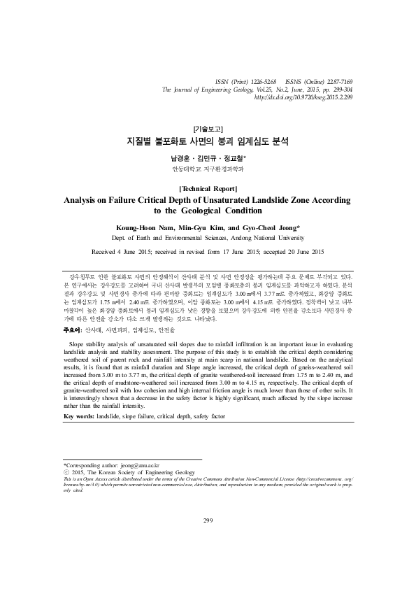 (PDF) Analysis on Failure Critical Depth of Unsaturated Landslide Zone ...