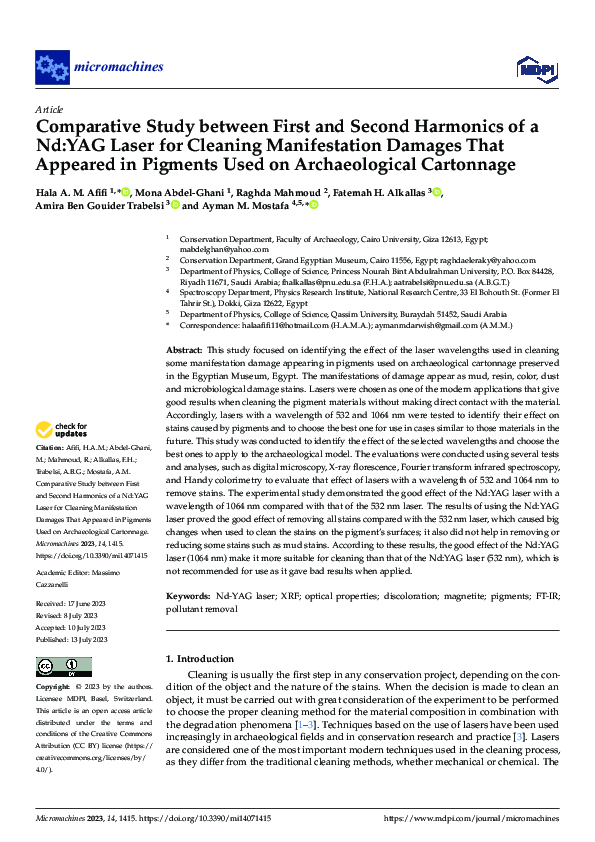 (PDF) Comparative Study between First and Second Harmonics of a Nd:YAG ...