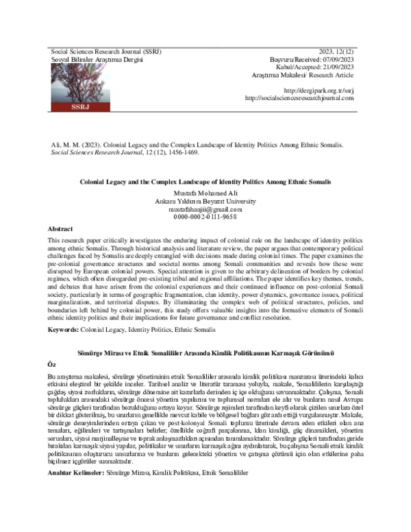 (PDF) Colonial Legacy and the Complex Landscape of Identity Politics ...