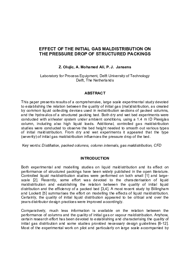 (PDF) Effect of the initial gas maldistribution on the pressure drop of ...