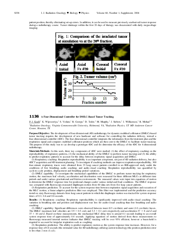 (PDF) A four-dimensional controller for DMLC-based tumor tracking