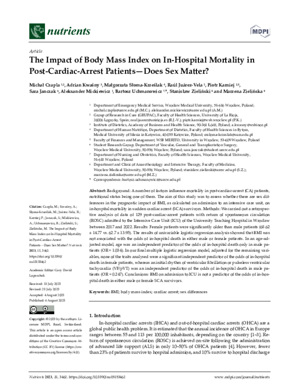 (PDF) The Impact of Body Mass Index on In-Hospital Mortality in Post ...
